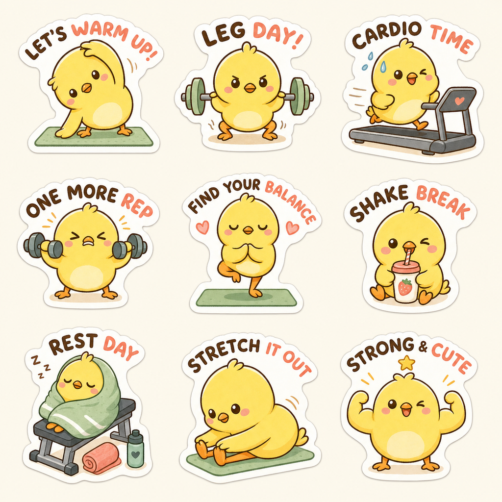 Chick Gym Sticker Pack