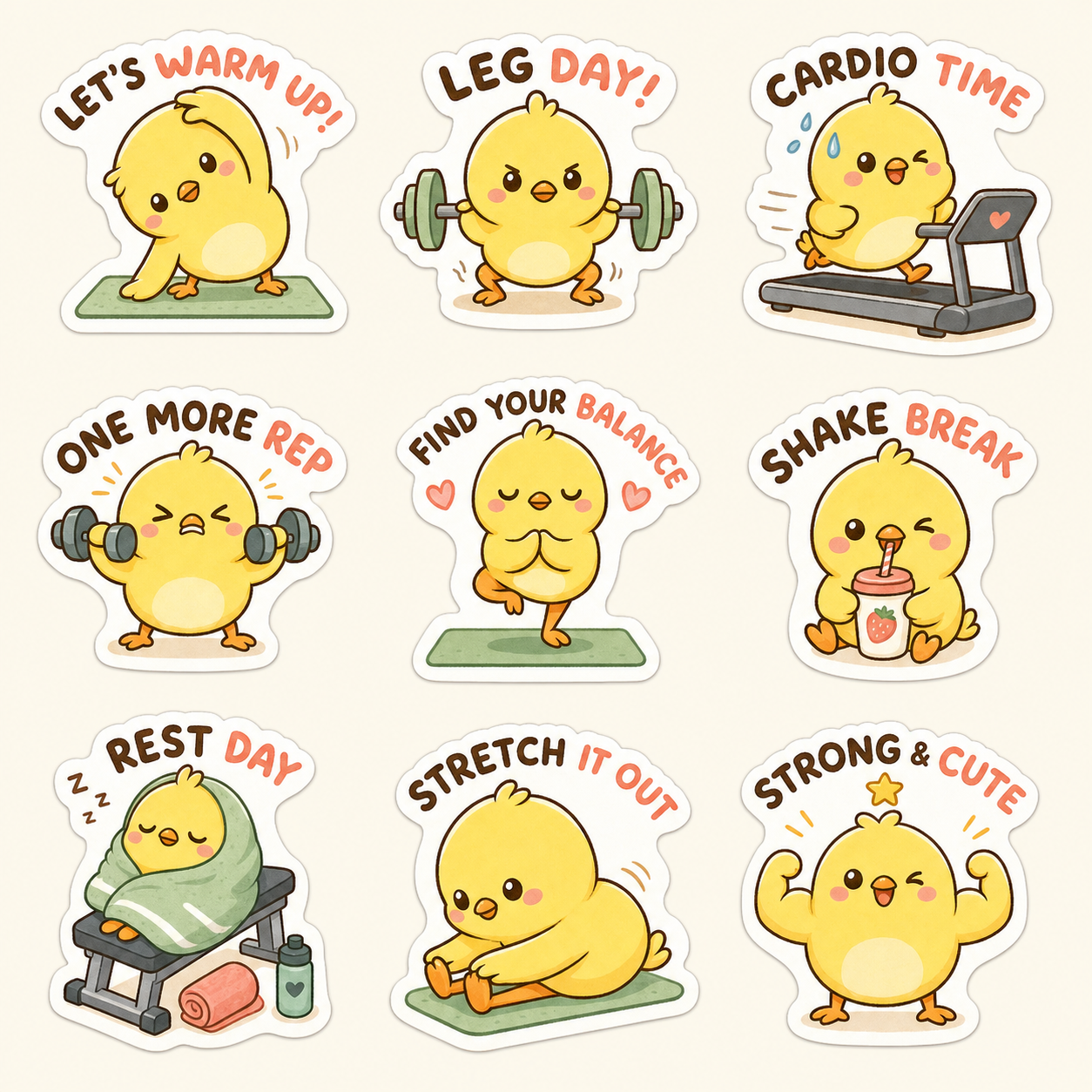 Chick Gym Sticker Pack