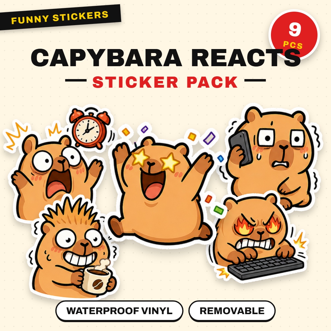 Cute Capybara Reaction Sticker Pack