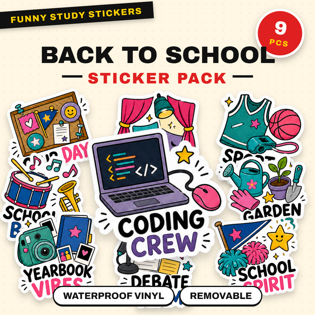 School Life & Study Vibes Sticker Pack