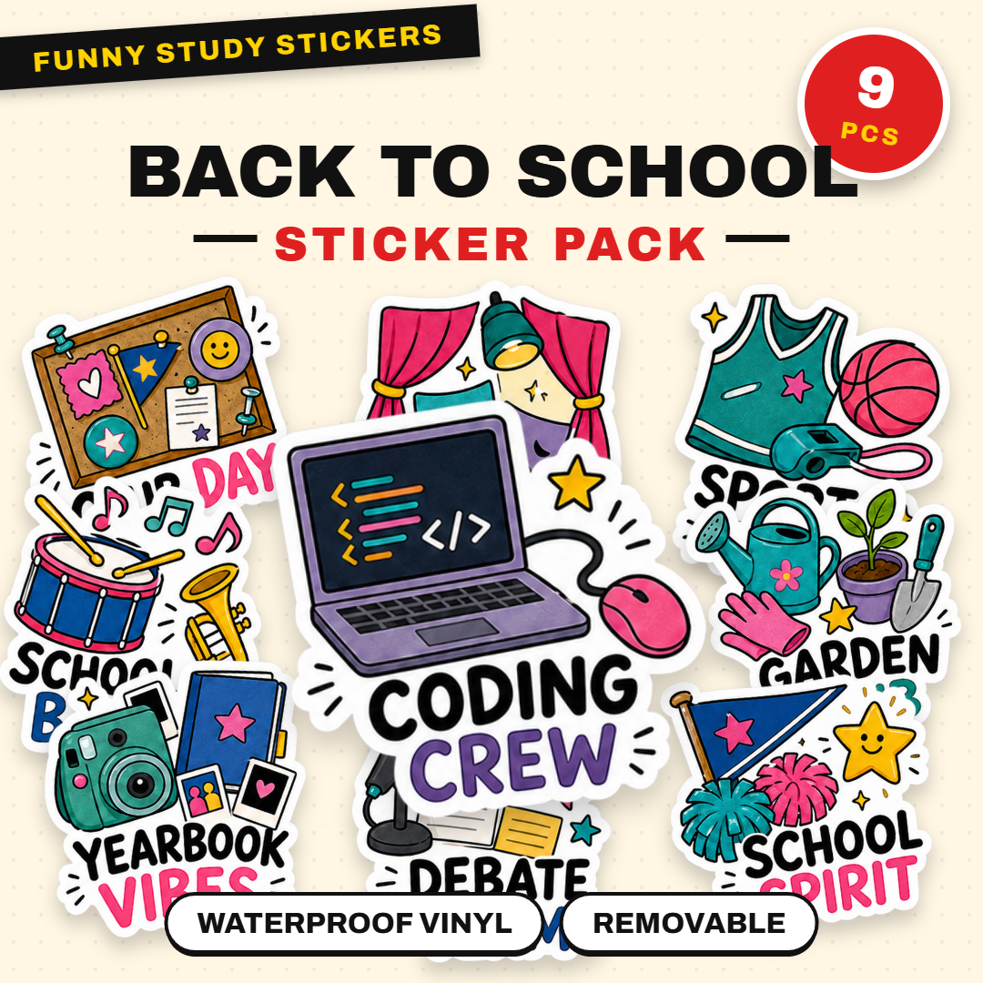 School Life & Study Vibes Sticker Pack
