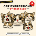 Funny Cat Expressions Sticker Pack