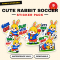 Cute Rabbit Soccer Sticker Pack