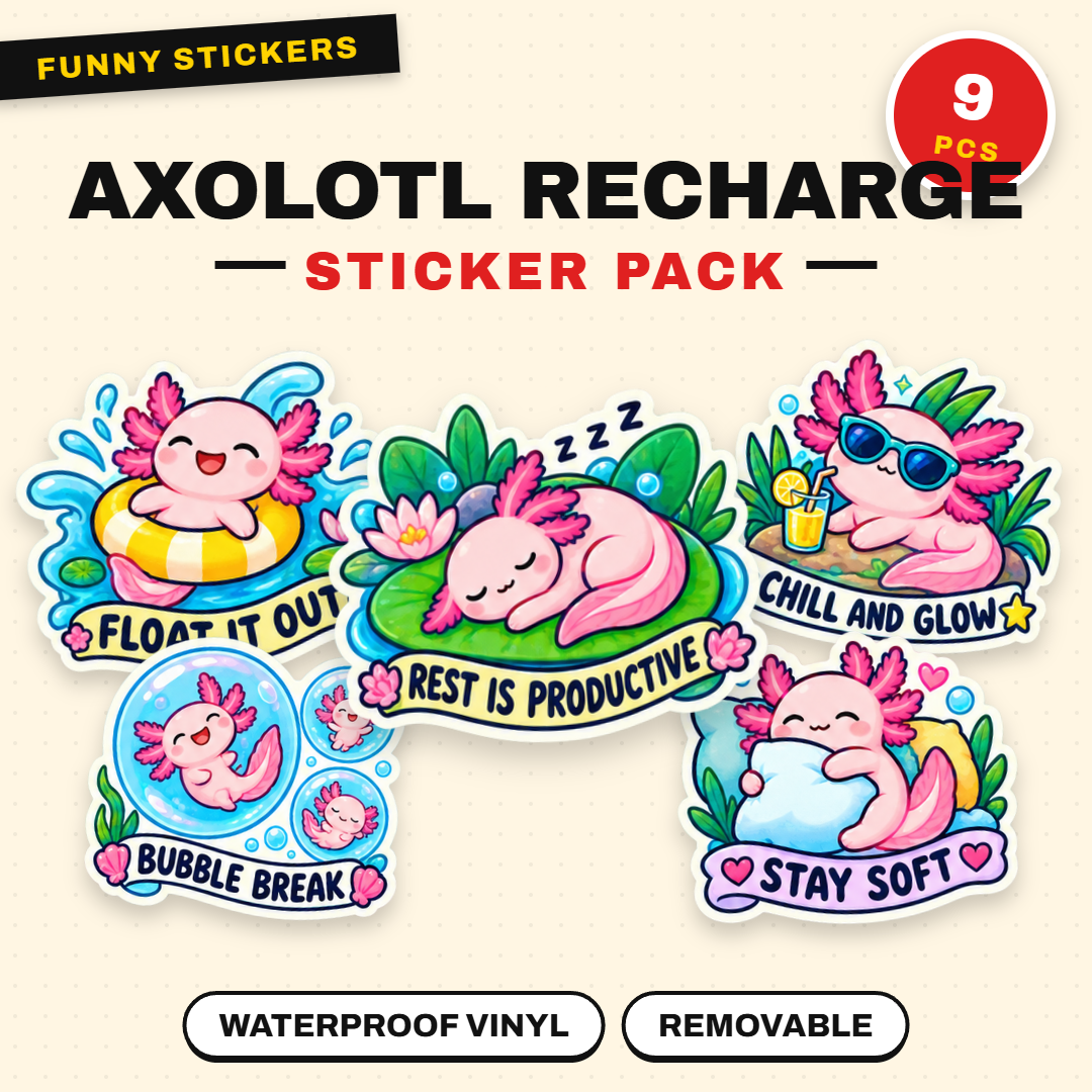 Axolotl Recharge Club Sticker Pack
