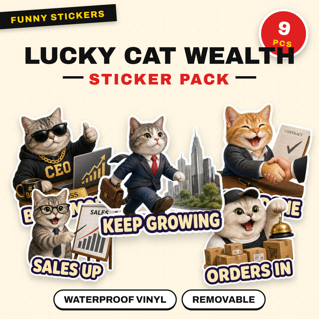 Lucky Cat Wealth & Success Sticker Pack