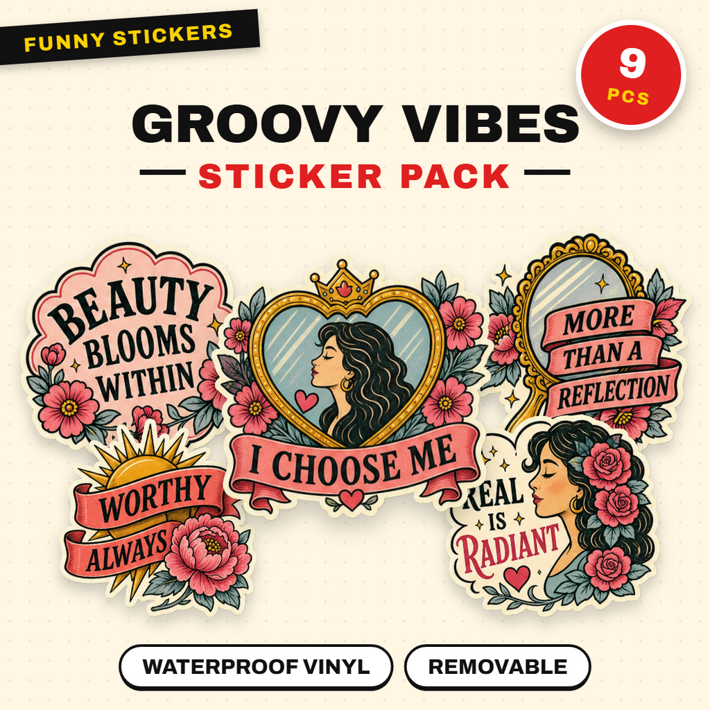 Groovy Self-Love & Positive Vibes Sticker Pack