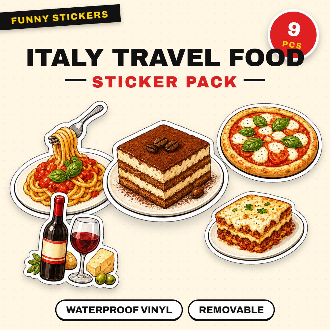 Italy Travel & Food Stickers Pack