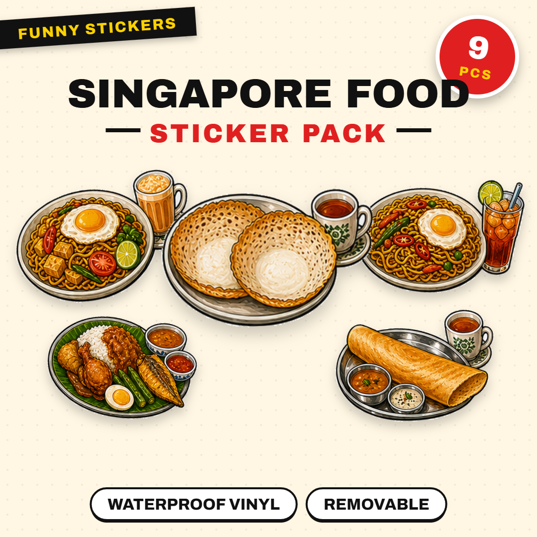 Singapore Food Waterproof Sticker Pack