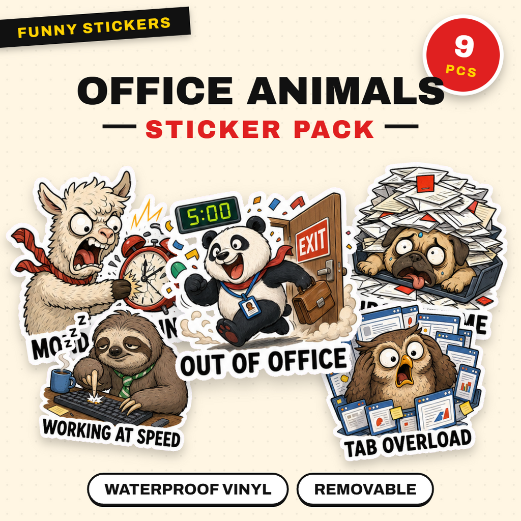 Office Animals & Workplace Chaos Sticker Pack
