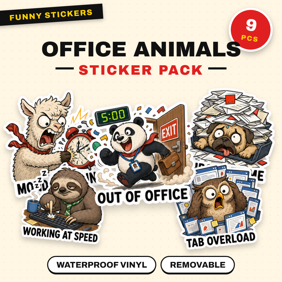 Office Animals & Workplace Chaos Sticker Pack
