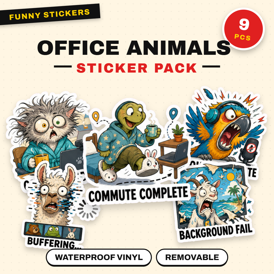 Office Animals & Workplace Chaos Sticker Pack