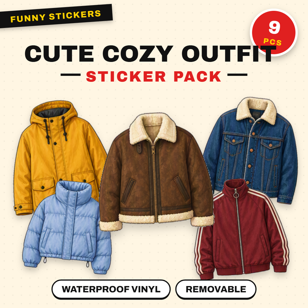 Cute Cozy Outfit Stickers Pack