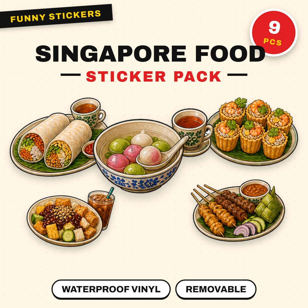 Singapore Food Waterproof Sticker Pack