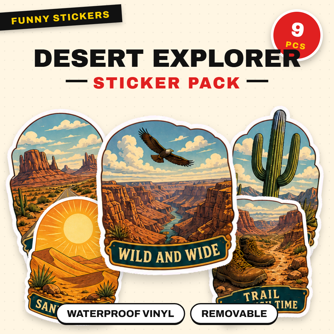 Desert Explorer Vintage Adventure Sticker Pack