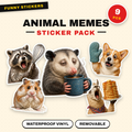 Animal Meme Waterproof Sticker Pack