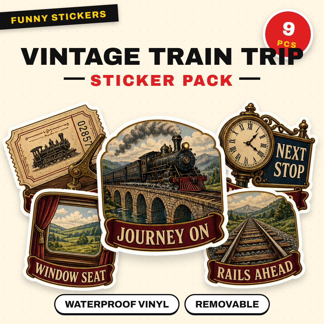 Vintage Train Journey Sticker Pack