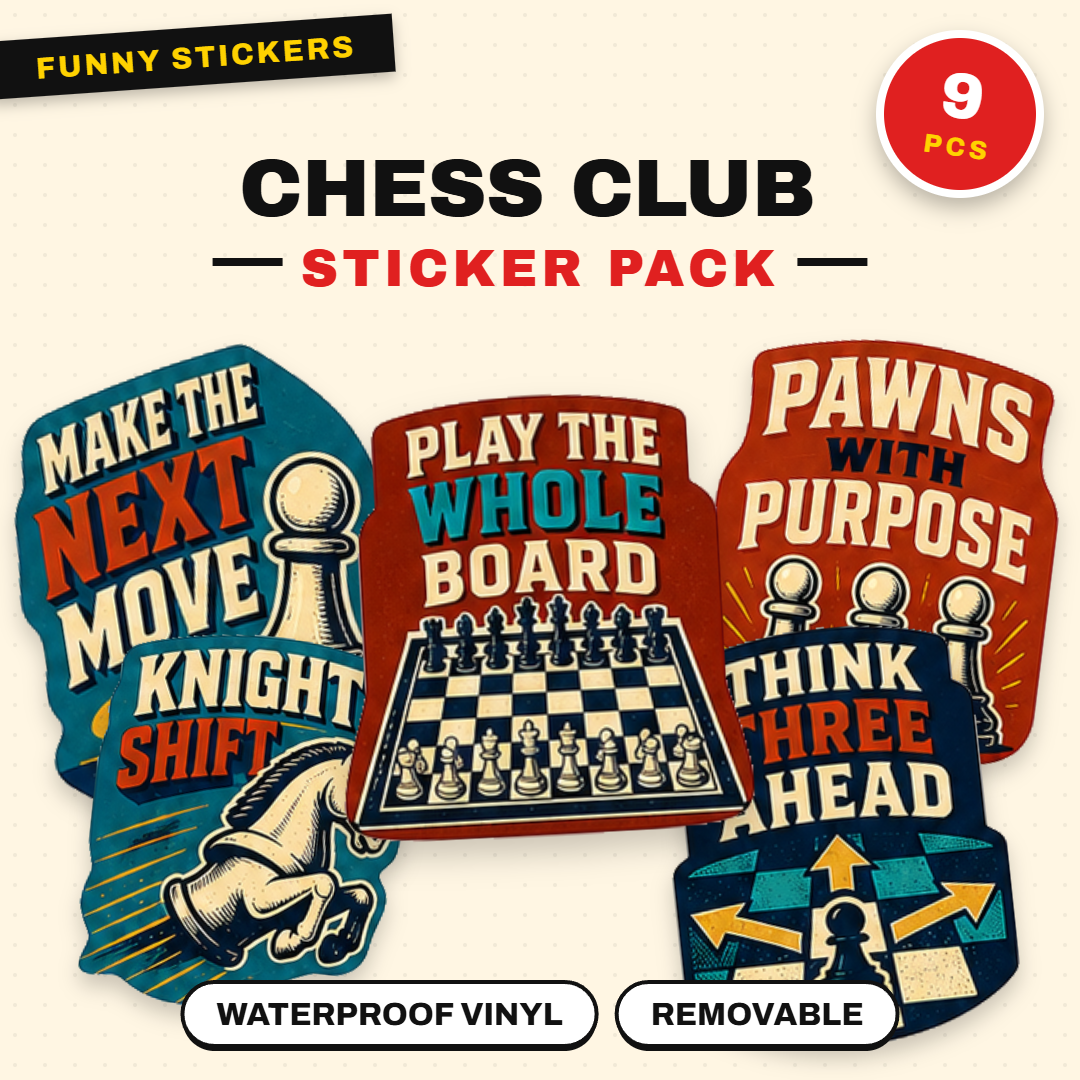 Chess Club Waterproof Sticker Pack