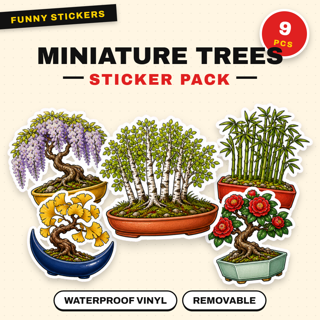 Beautiful Bonsai & Miniature Trees Sticker Pack