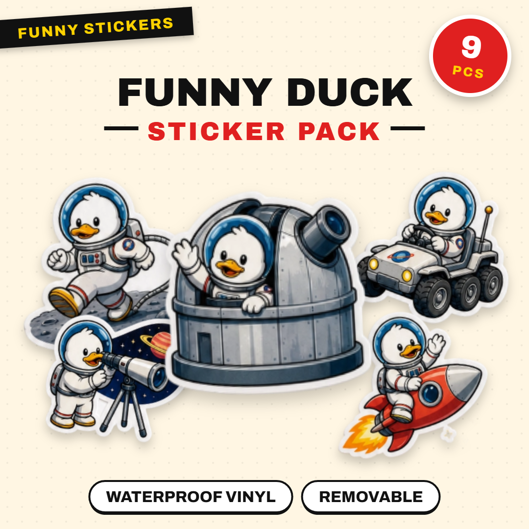 Funny Duck Waterproof Sticker Pack