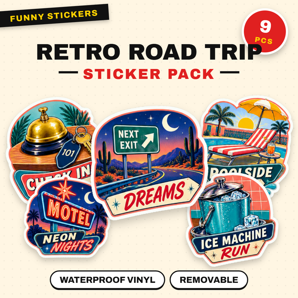 Retro Motel Road Trip Sticker Pack