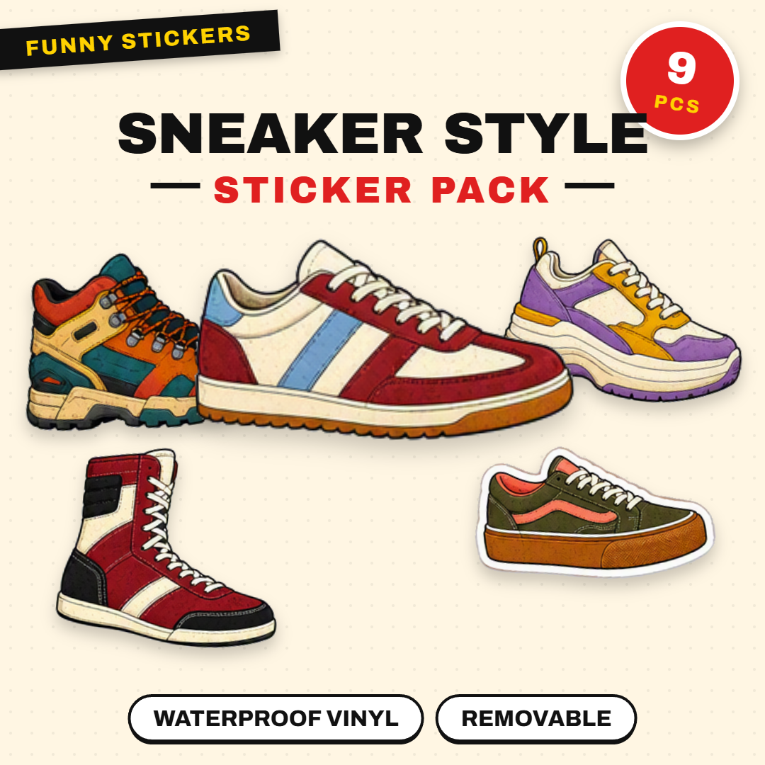 Playful Sneaker Style Stickers Pack