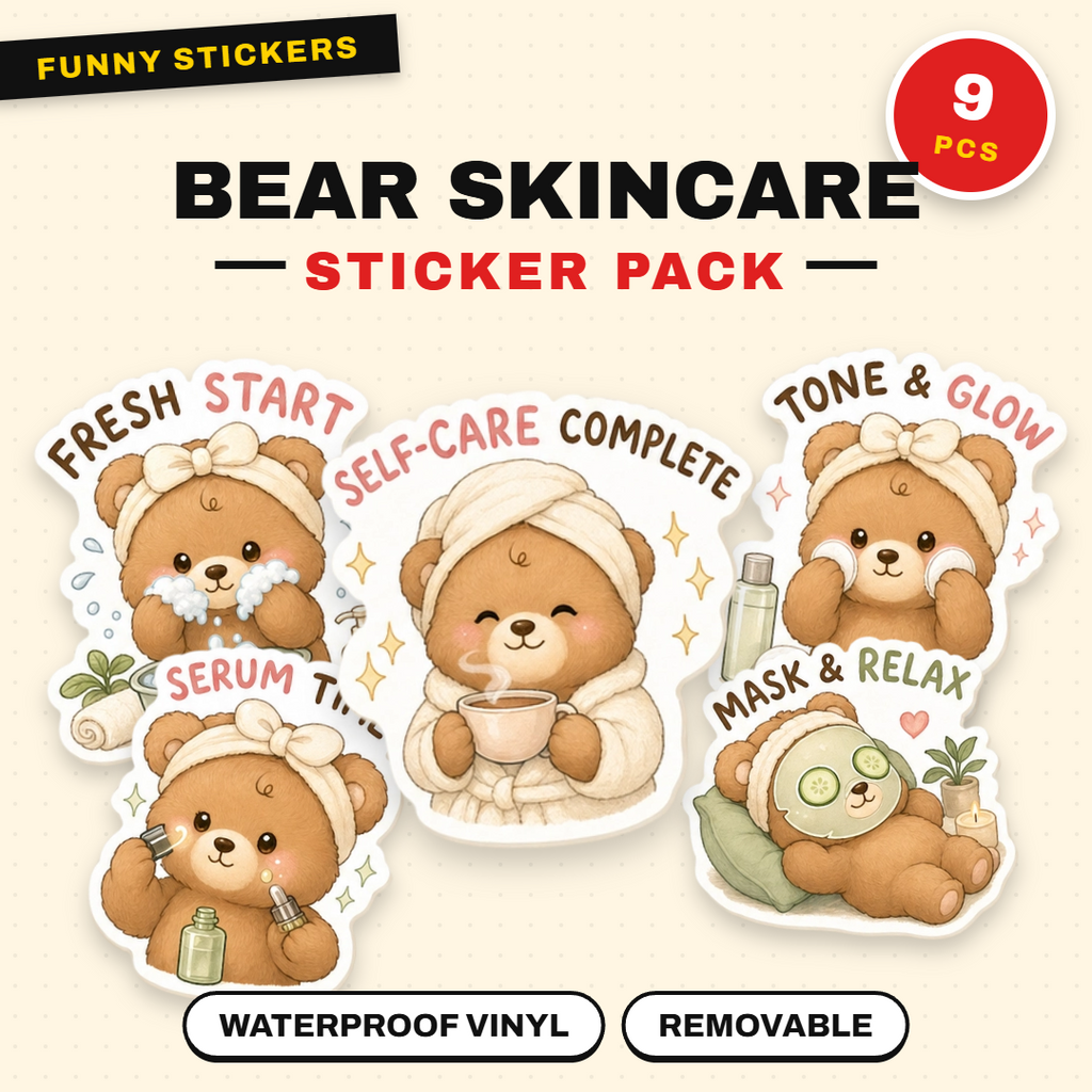 Bear Skincare Sticker Pack