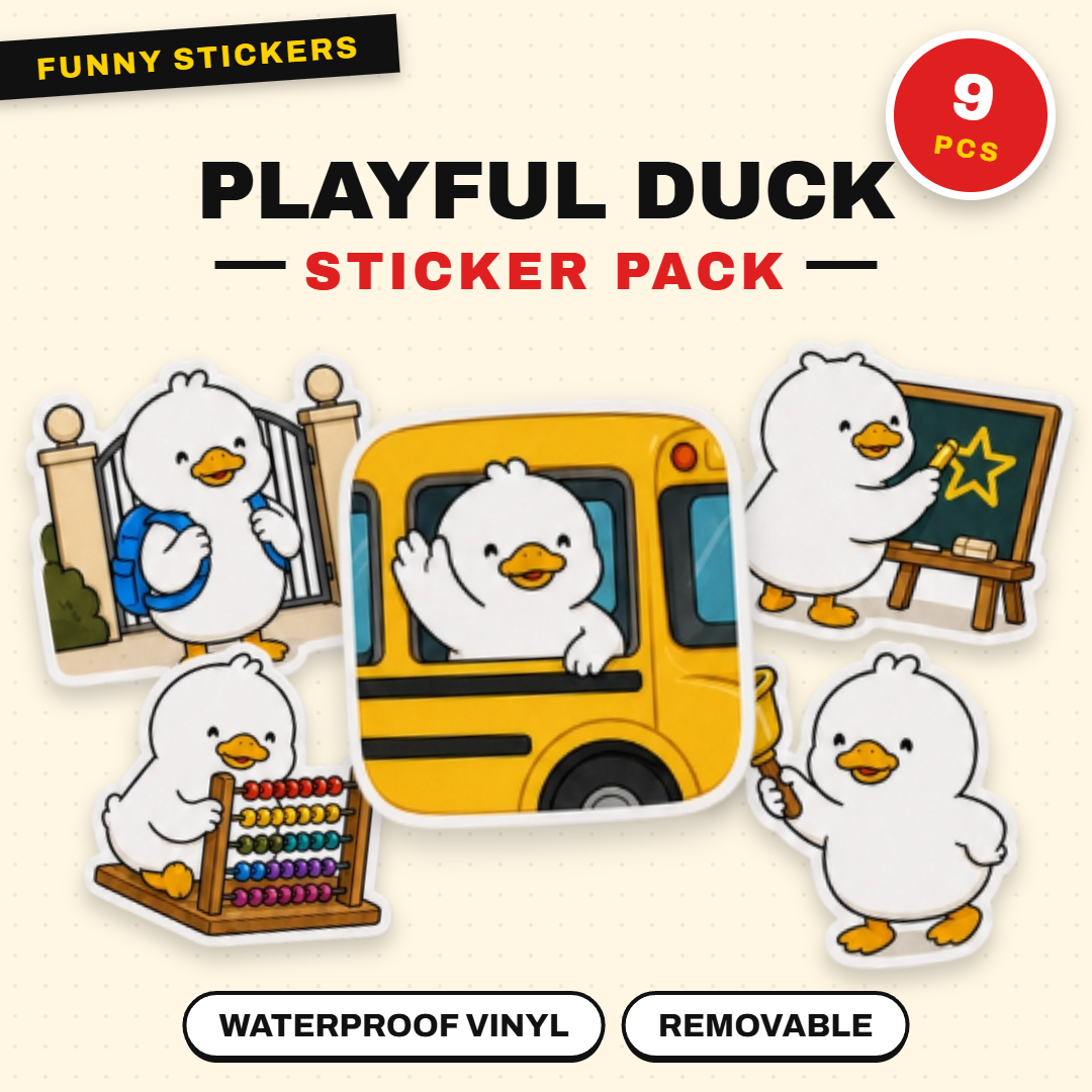 Playful Duck Waterproof Sticker Pack