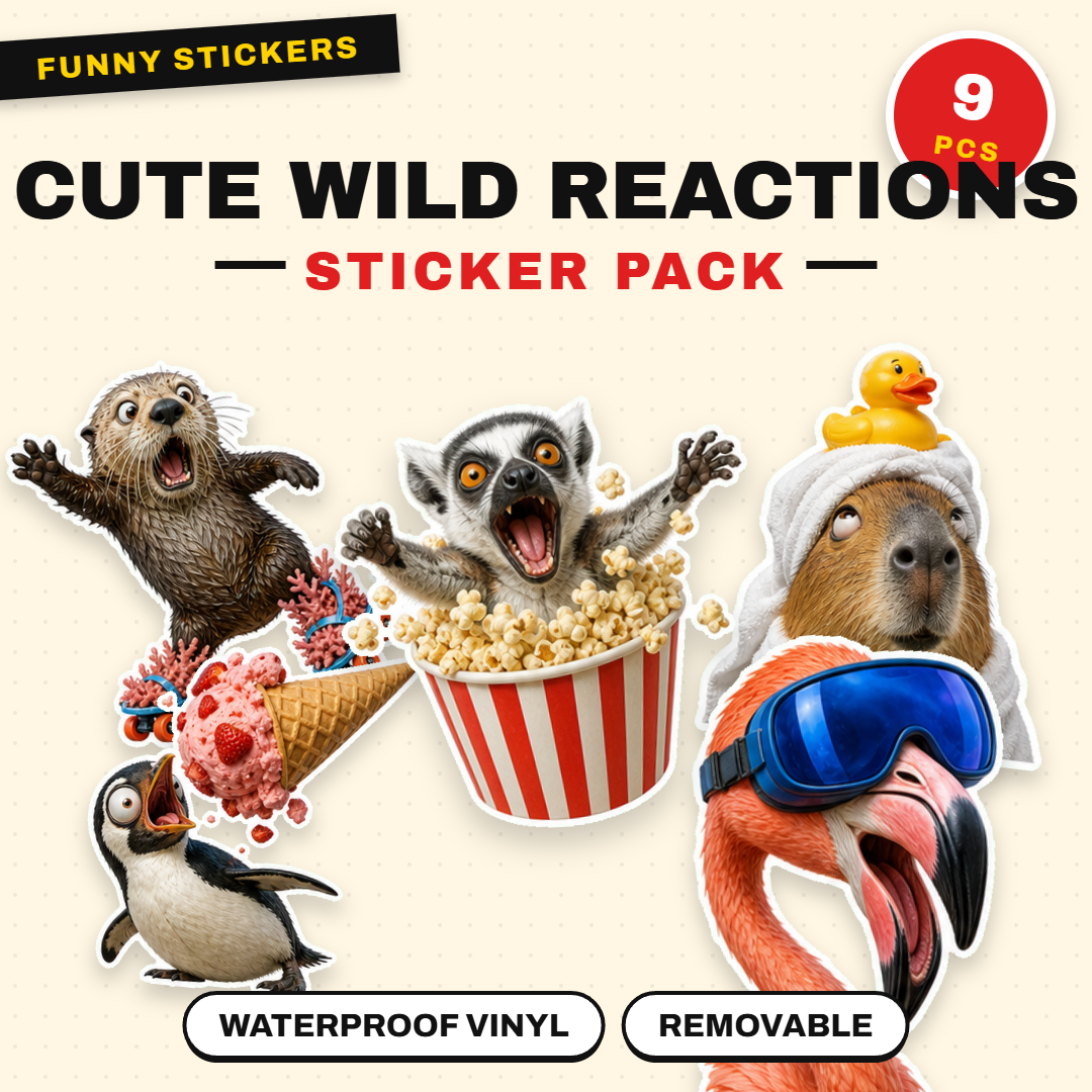 Cute Wild Animal Reactions Sticker Pack