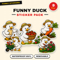 Funny Duck Waterproof Sticker Pack