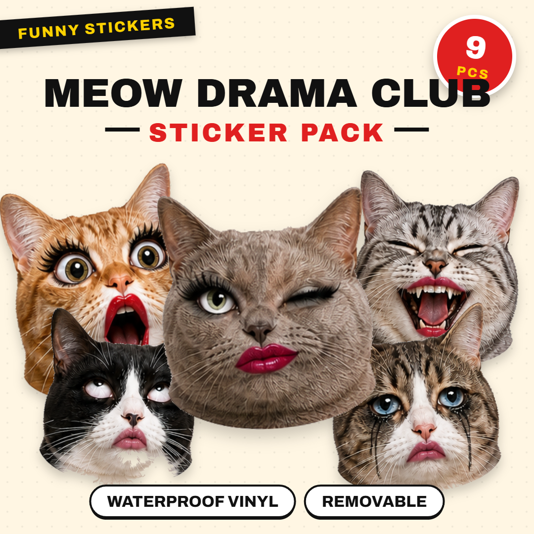 Meow Drama Club Cat Sticker Pack