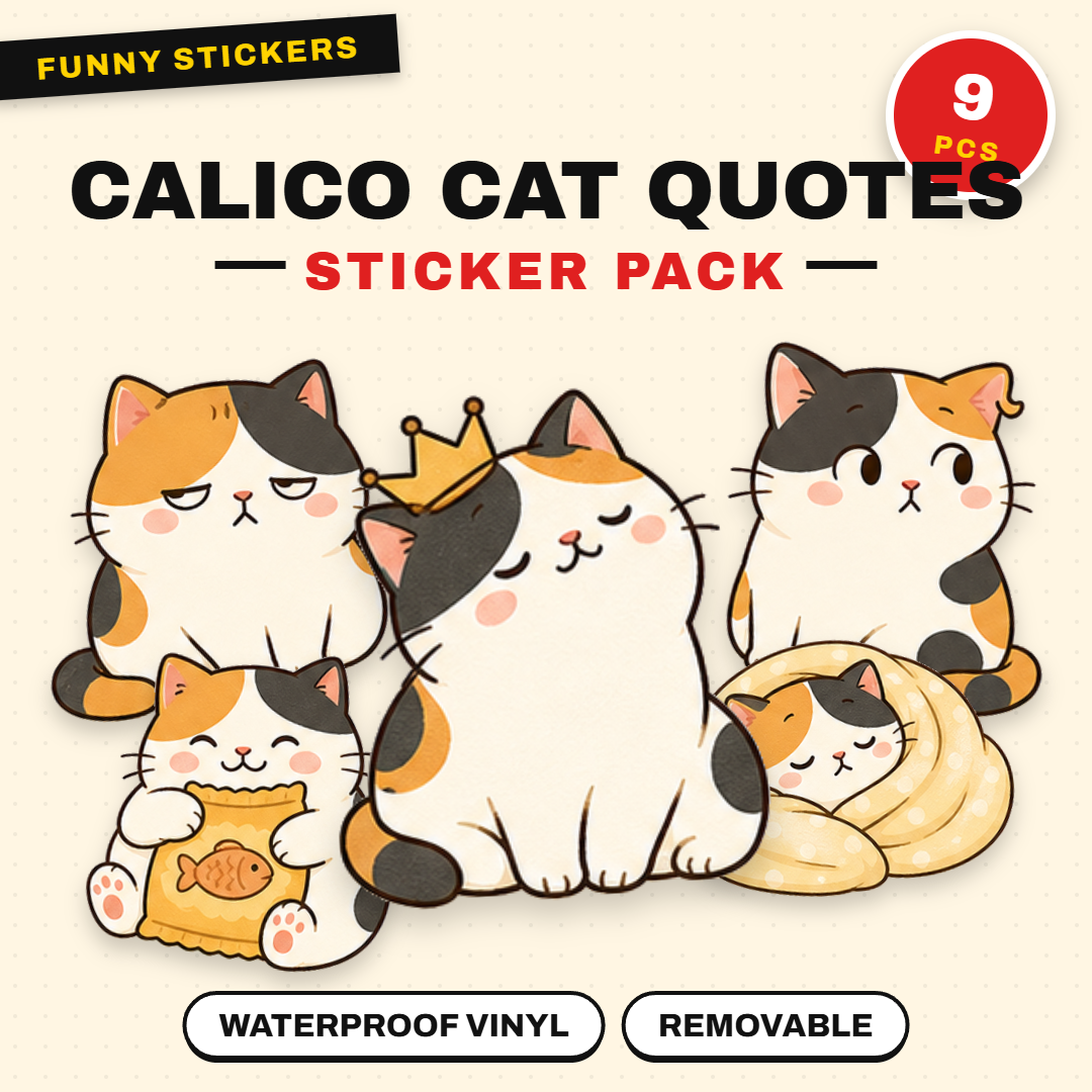 Calico Cat Quotes Sticker Pack