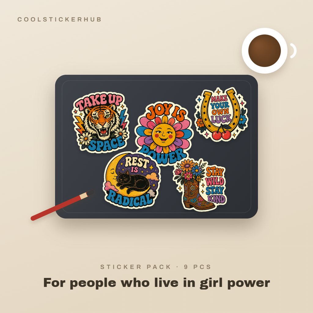Groovy Self-Love Sticker Pack
