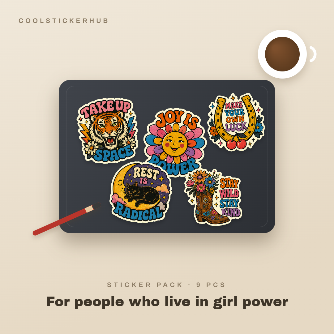 Groovy Self-Love Sticker Pack