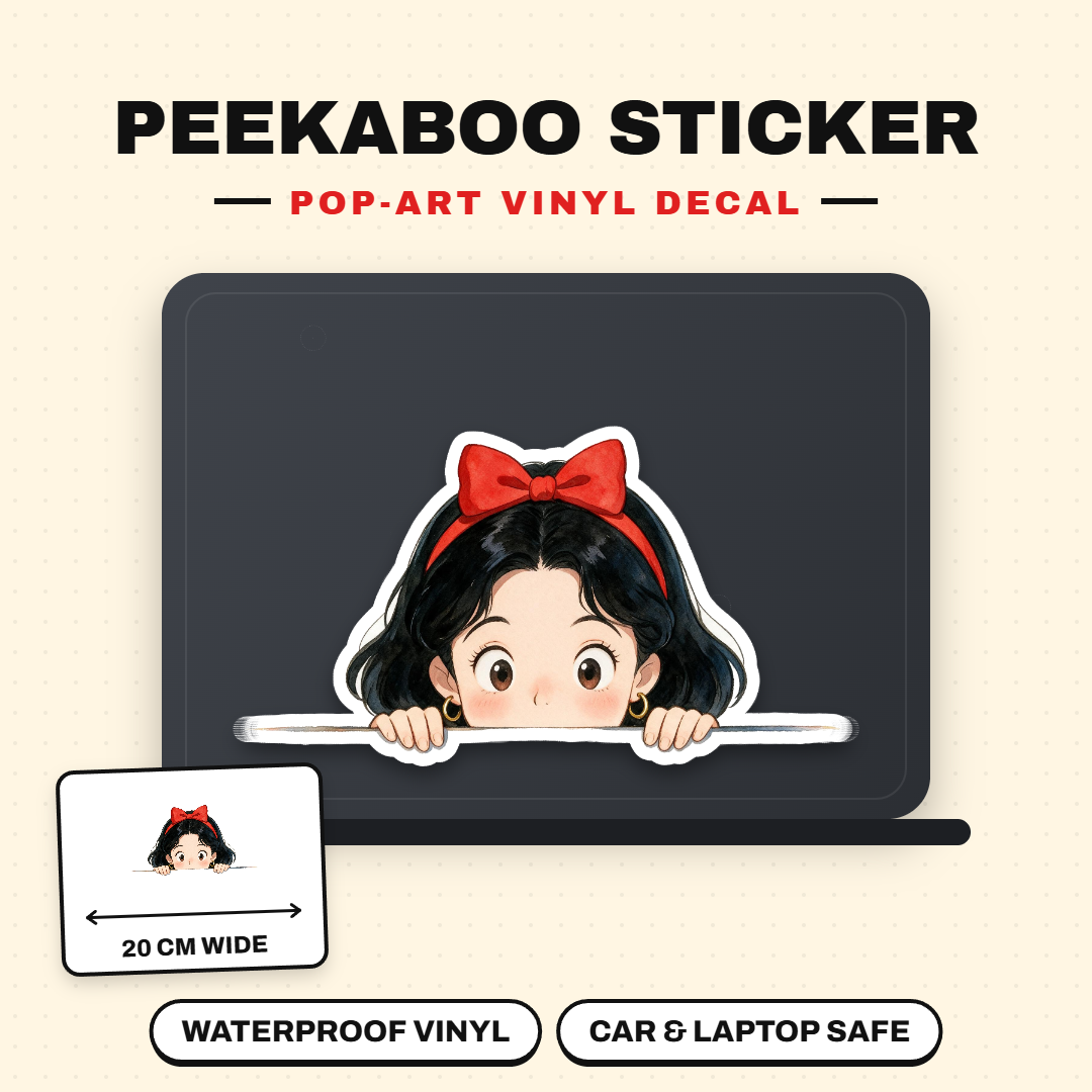 Snow White Peeking Sticker