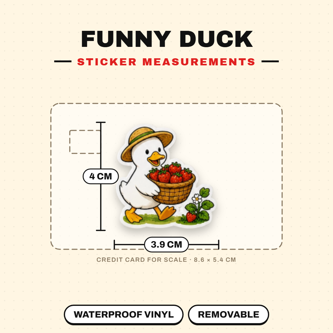 Funny Duck Waterproof Sticker Pack