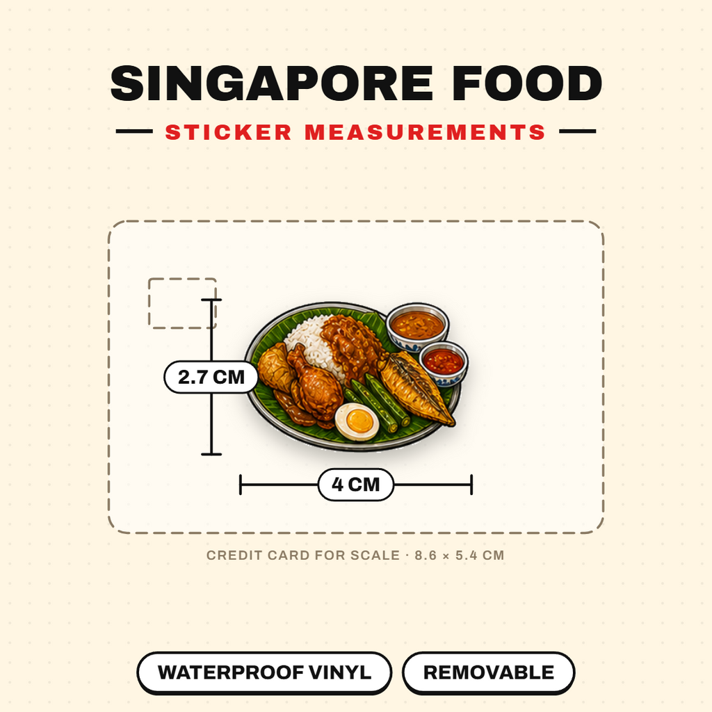 Singapore Food Waterproof Sticker Pack