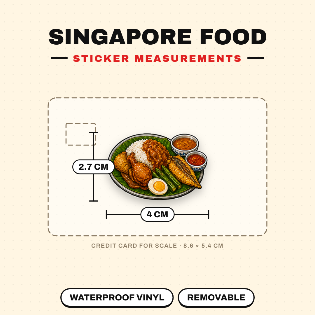 Singapore Food Waterproof Sticker Pack
