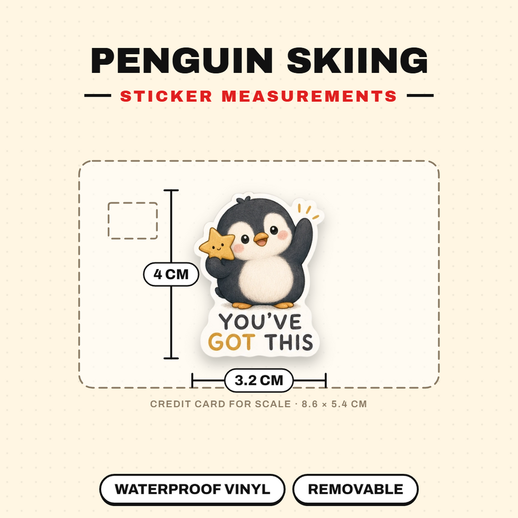 Cute Penguin Skiing Sticker Pack