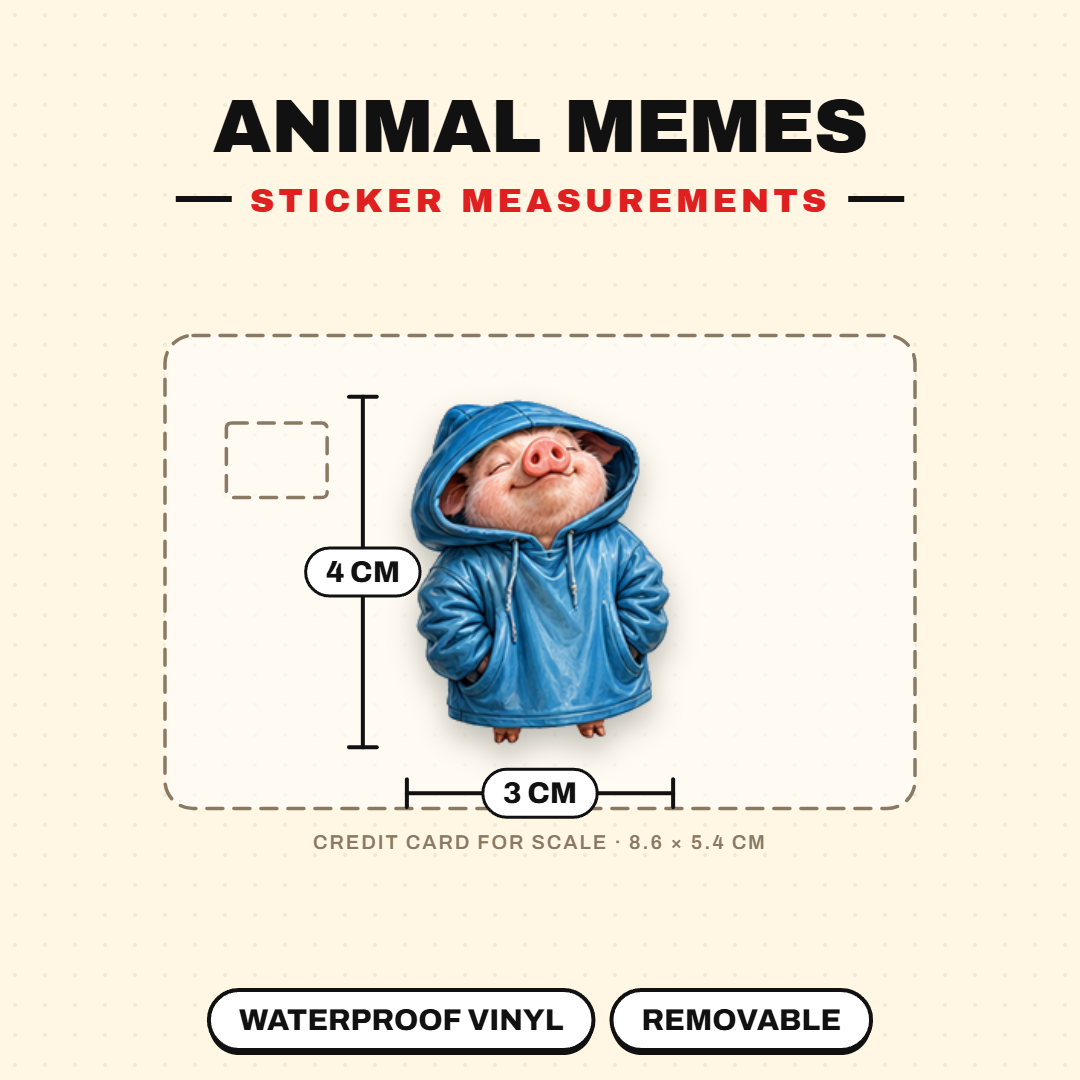 Funny Animal Meme Waterproof Sticker Pack