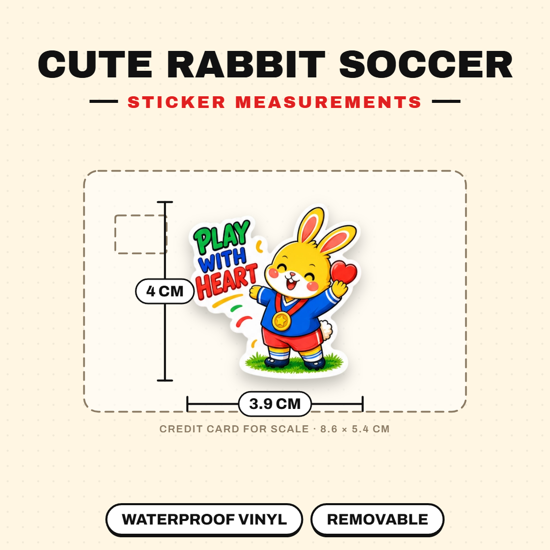 Cute Rabbit Soccer Sticker Pack