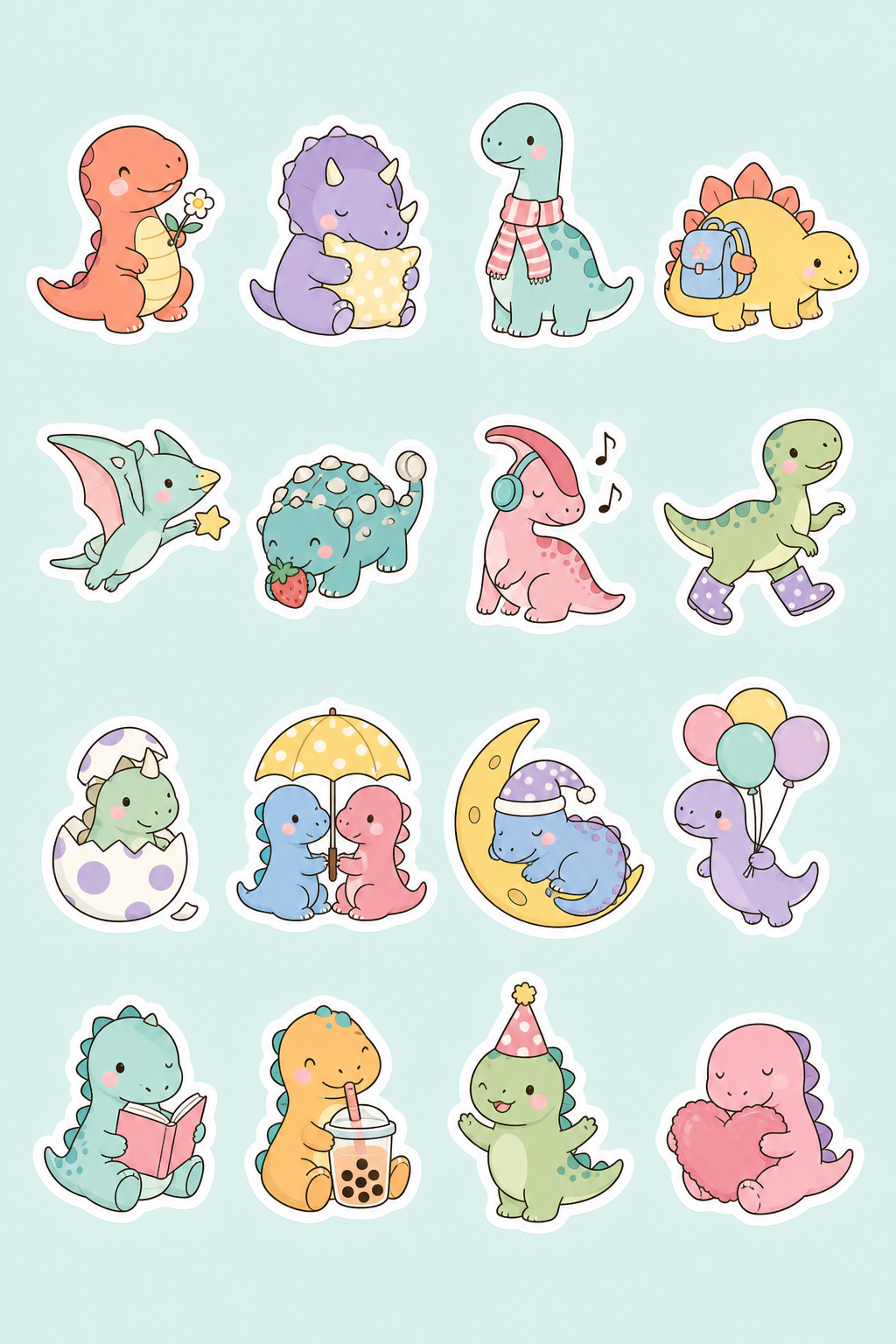 Cute Dinosaur Sticker Pack
