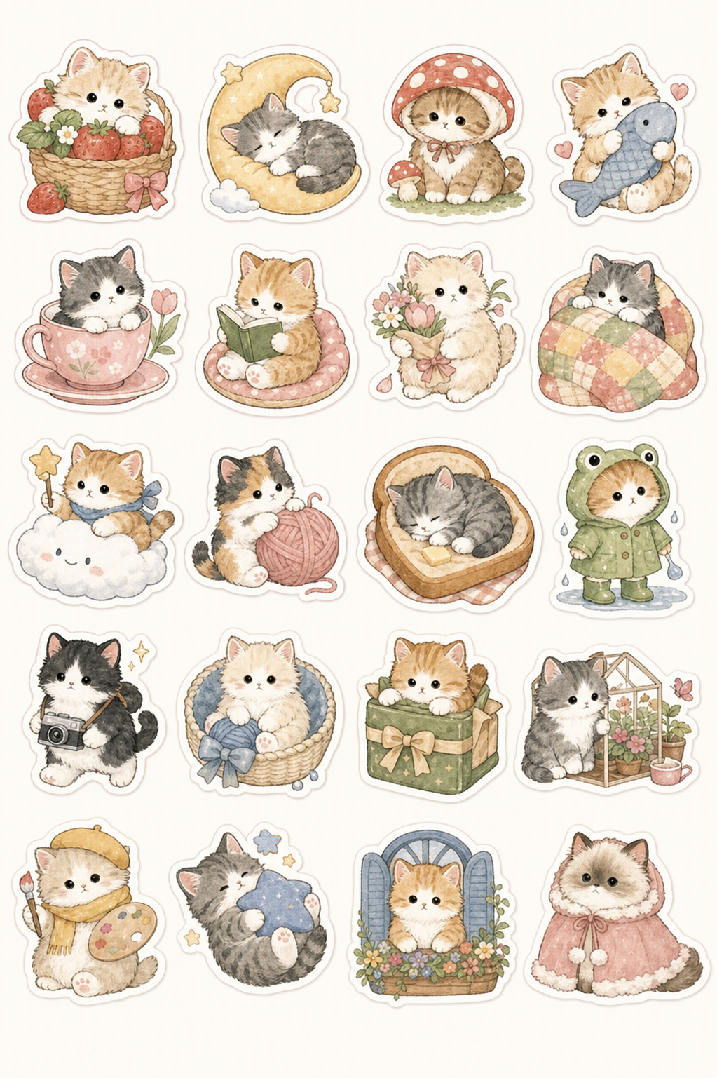 Cozy Kitten Sticker Pack