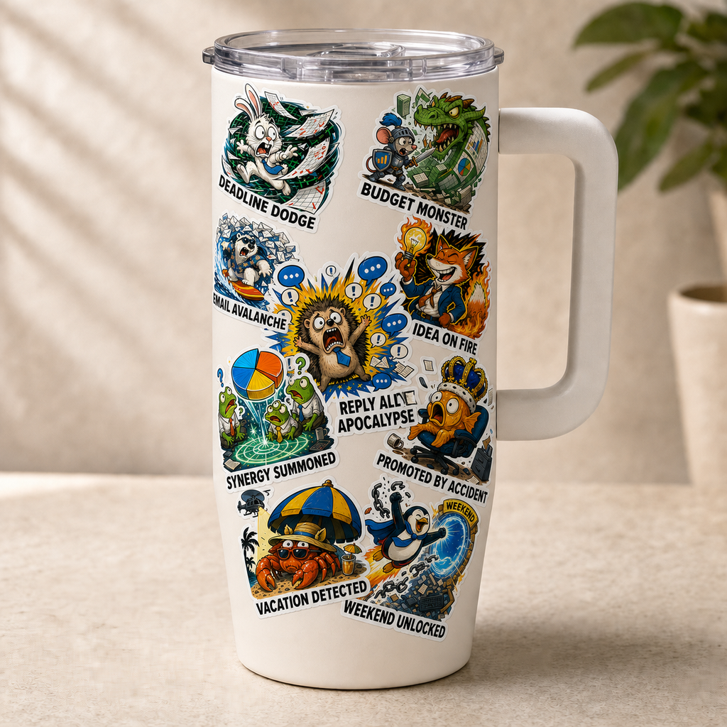Office Animals & Workplace Chaos Sticker Pack