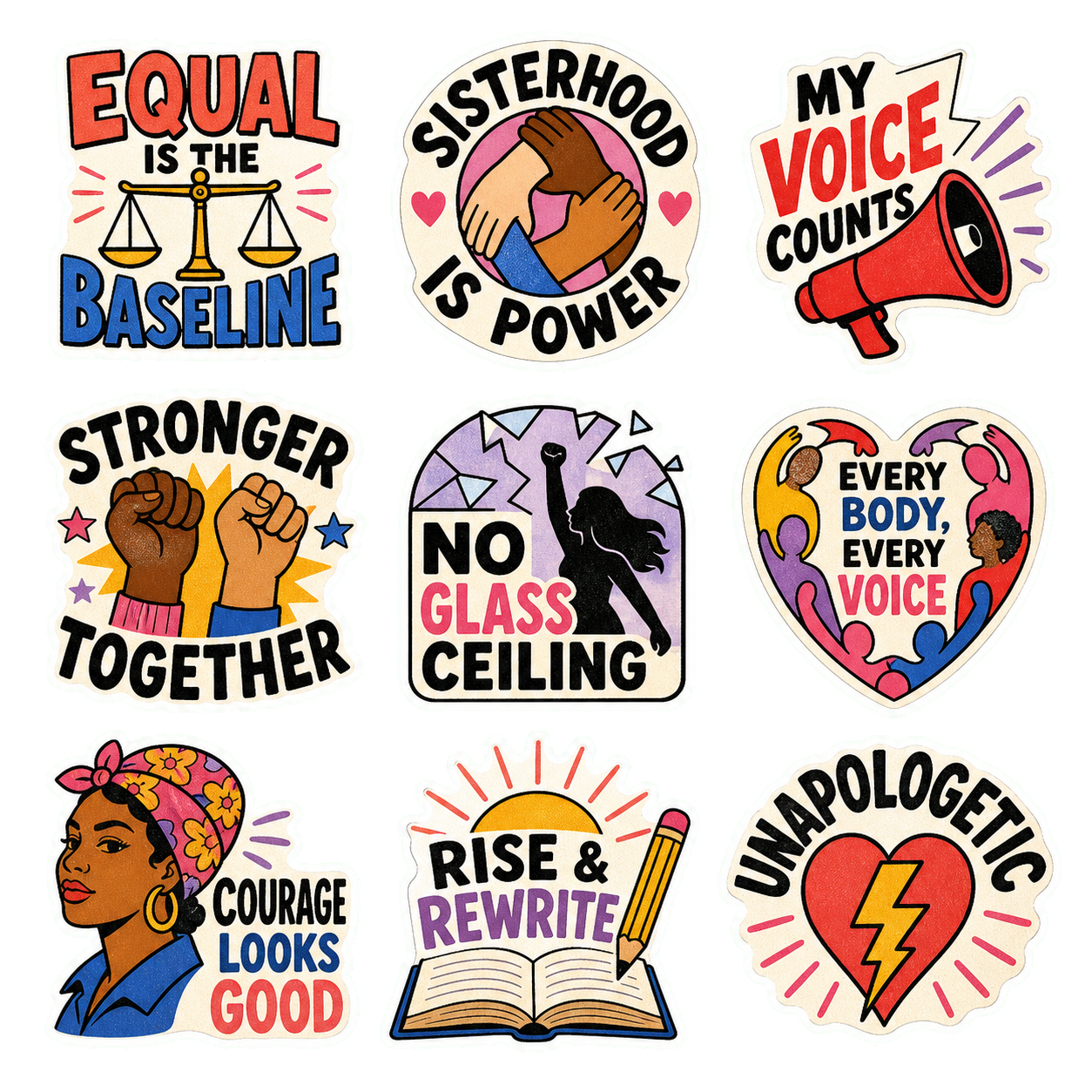 Feminist Empowerment & Sisterhood Sticker Pack