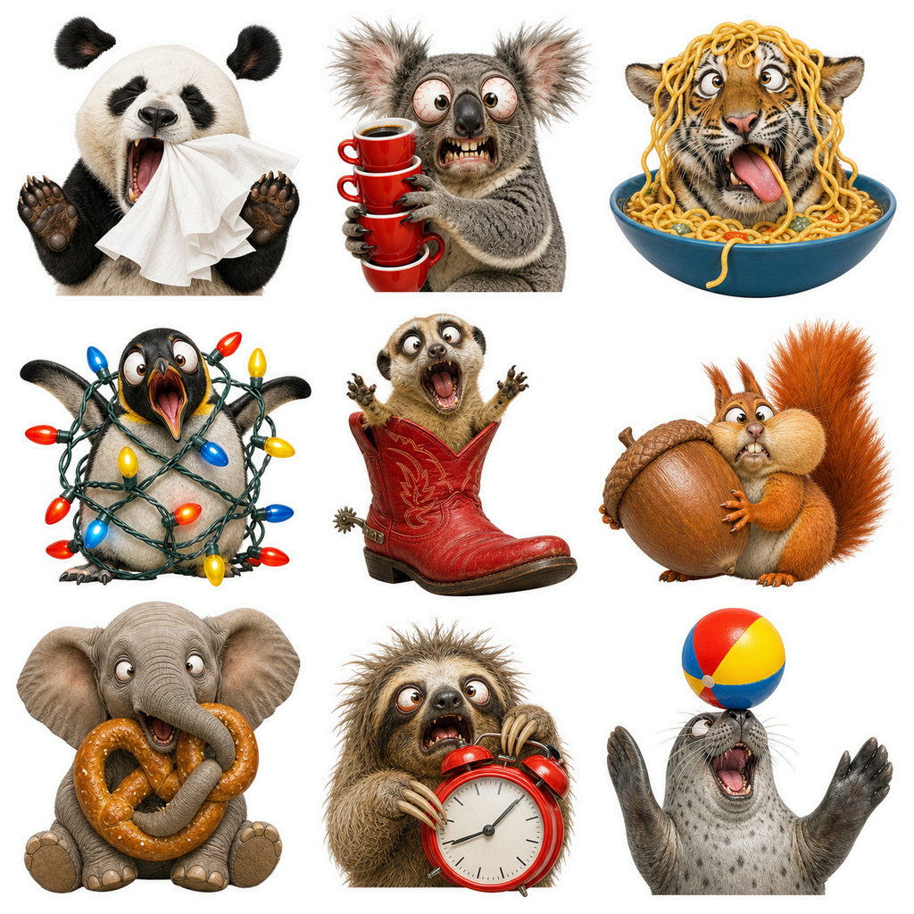 Funny Animal Chaos Sticker Pack