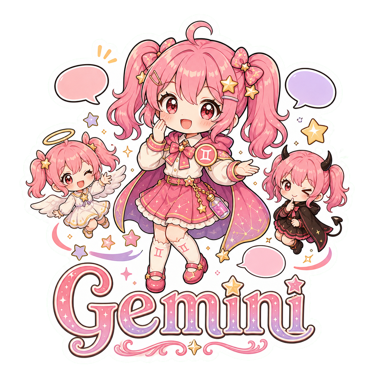 Gemini Girl Sticker
