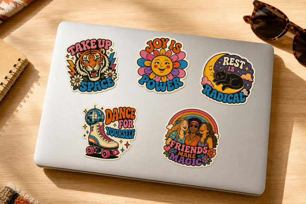 Groovy Self-Love & Positive Vibes sticker pack product image 4