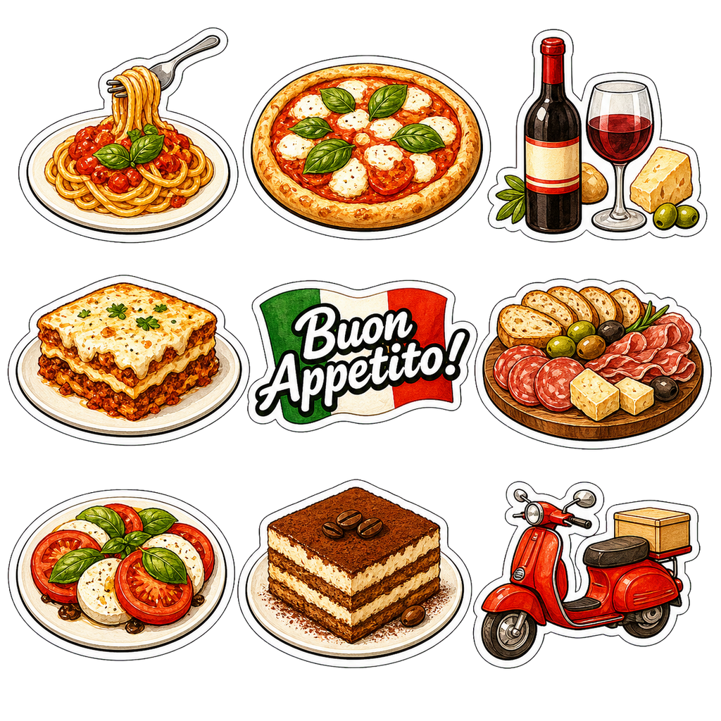 Taste of Italy Food & Lifestyle Sticker Pack