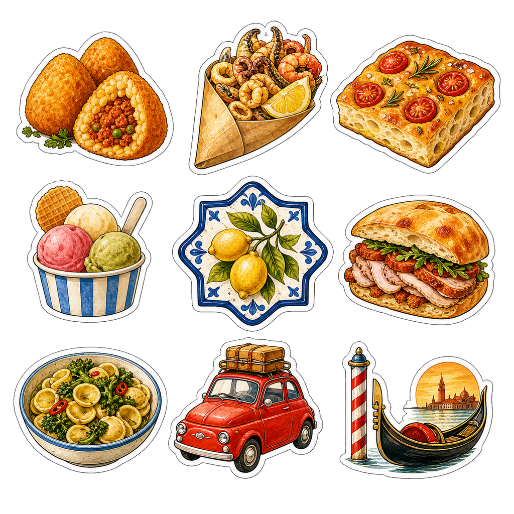 Taste of Italy Food & Lifestyle Sticker Pack