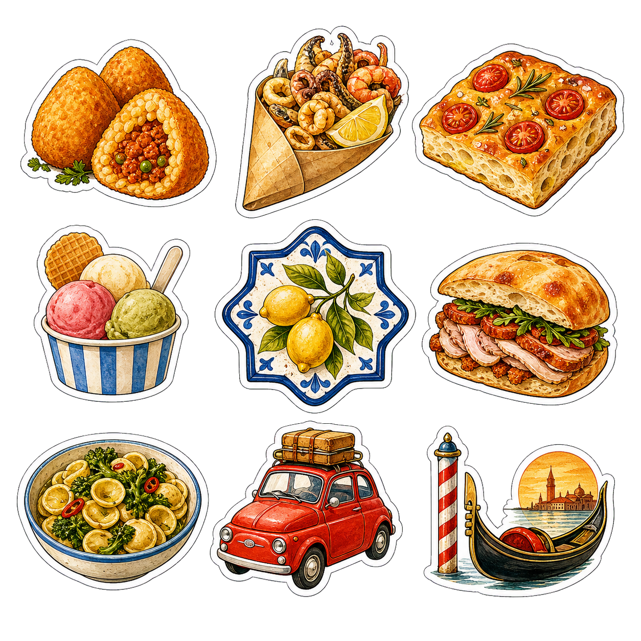 Taste of Italy Food & Lifestyle Sticker Pack